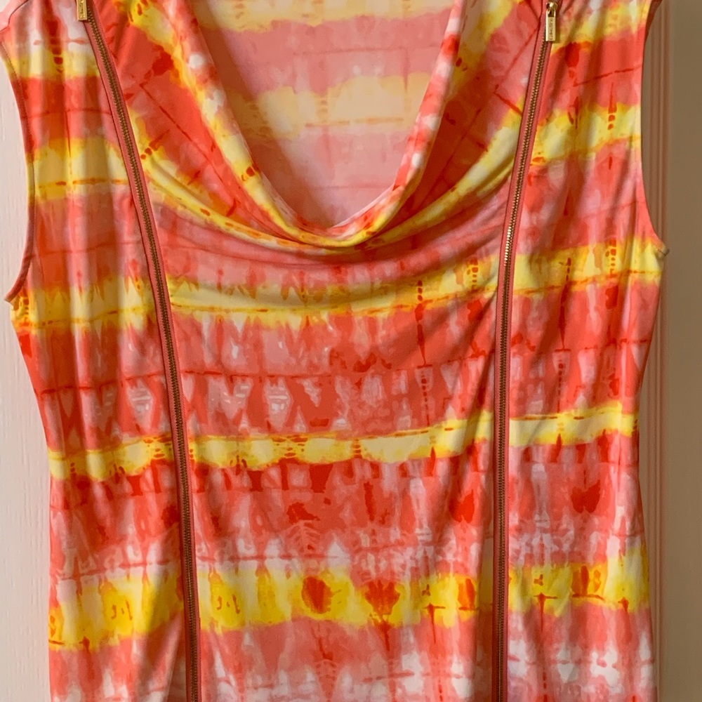 Calvin Klein Orange Multi color sleeveless Top